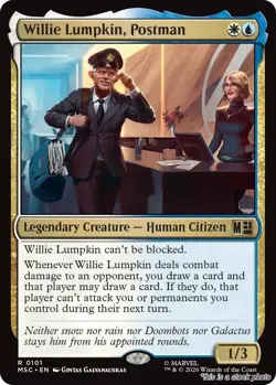 MTG Willie Lumpkin, Postman Card #101 Commander: Marvel Super Heroes NM Magic - Image 1