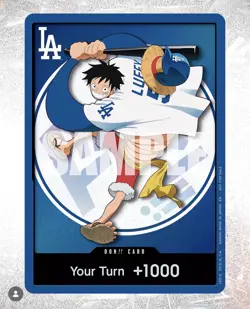 ONE PIECE X DODGERS PROMO MONKEY D LUFFY DON CARD ONLY 7/2/26 PRESALE - Image 3