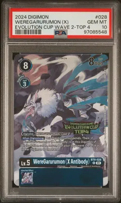 Digimon Card Game WereGarurumon (X Antibody) -BT9-028 Evolution Cup Top 4 PSA 10 - Image 1
