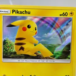 Pokemon TCG Pikachu 28/73 Holo 60HP Shining Legends 2017 Rainbow Card LP - Image 5