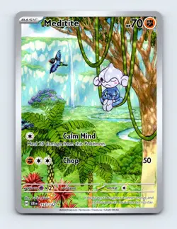 NM Meditite 153/142 Stellar Crown Illustration Rare Pokemon Card - Image 1