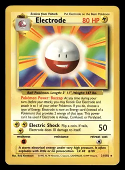 Electrode 21/102 Rare Base Set Pokemon Card - 2 - Image 1