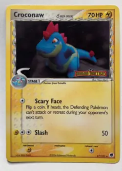 Croconaw 27/101 Reverse Holo Stamp Pokemon TCG Card EX Dragon Frontiers 2006 - Image 1