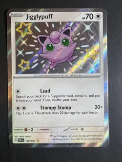 Jigglypuff - 198/091 - Paldean Fates - Baby Shiny Pokemon TCG Card NM Rare - Image 1