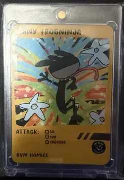 Pokenot Shiny Frogninja Patreon Exclusive Dysfunctional Passholder Pokemon Card - Image 1