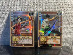 Rare Old Back One Piece Card Game Luffy Zoro 2 card set - Image 1