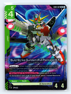 Build Strike Gundam (Full Package) (EX) LR EB01-021 | Gundam Card Game TCG - Image 1