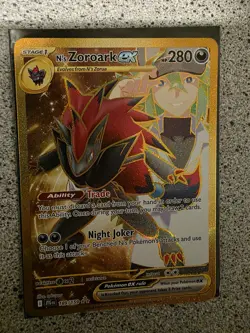 Pokemon TCG Journey Together N's Zoroark EX Gold Hyper Rare Card 189/159 - Image 1