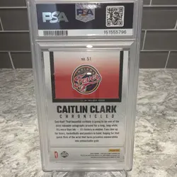 Panini 2025 Caitlin Clark Chronicled Life Style #51 Indiana Fever PSA 8 Graded - Image 2