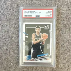Panini 2023-24 Donruss Rated Rookie Victor Wembanyama Spurs #220 PSA 10 - Image 1