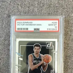 Panini 2023-24 Donruss Rated Rookie Victor Wembanyama Spurs #220 PSA 10 - Image 2