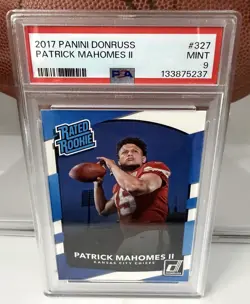 2017 Panini Donruss - Rated Rookie Patrick Mahomes II #327 (RC) PSA 9 - Image 3