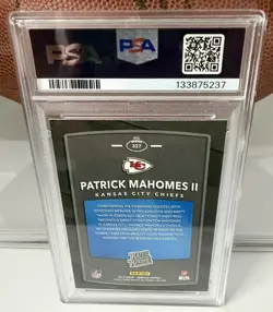 2017 Panini Donruss - Rated Rookie Patrick Mahomes II #327 (RC) PSA 9 - Image 4