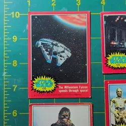 Topps 1977 Star Wars Trading Card Lot of 4 - #119-122 Luke Han Solo Chewbacca - Image 2