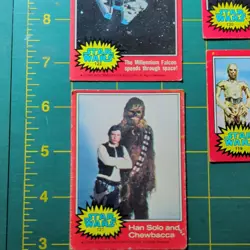 Topps 1977 Star Wars Trading Card Lot of 4 - #119-122 Luke Han Solo Chewbacca - Image 3