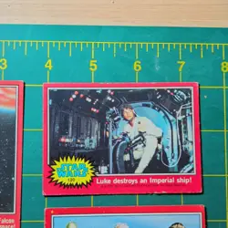 Topps 1977 Star Wars Trading Card Lot of 4 - #119-122 Luke Han Solo Chewbacca - Image 4