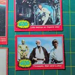 Topps 1977 Star Wars Trading Card Lot of 4 - #119-122 Luke Han Solo Chewbacca - Image 5