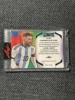 2024 Leaf Metal The Immortals Lionel Messi On Card Auto /100 Sealed FIFA - Image 2