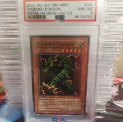 2002 YU-GI-OH! Metal Raiders MRD 097 THUNDER DRAGON - 1st Edition - PSA 8 - Image 1