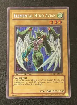 Yu-Gi-Oh! 2007 Elemental Hero Avian Limited Edition Secret Rare Card EHC1-EN001 - Image 1