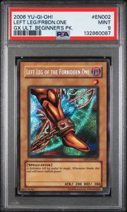 Yugioh Left Leg of the Forbidden One UBP1-EN002 Secret Rare PSA 9 - Image 1
