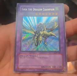 YuGiOh Gaia The Dragon Champion Unlimited Holo #LOB-125 NM-MT OC859 - Image 1
