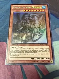Yugioh Mobius the Mega Monarch LVAL-EN040 1st Edition Ghost Rare MP Scratches - Image 1