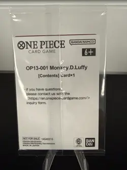One Piece TCG English Ichiban Kuji Monkey D. Luffy Promo (OP13-001) NEW SEALED - Image 2