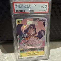 Jewelry Bonney (108) OP13-108 Super Rare Carrying On His Will One Piece PSA10 - Image 1