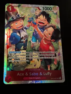 ACE & SABO & LUFFY CARRYING ON HIS WILL OP13-007 SR NM/M - Image 1