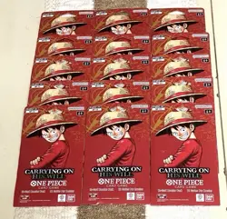 Lot 15x ENGLISH One Piece CCG: Carrying On His Will - Sleeved Booster Pack OP-13 - Image 1