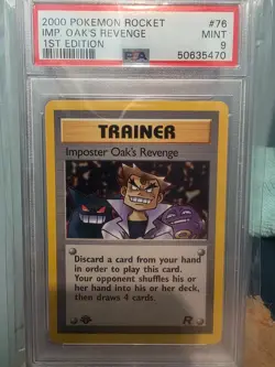 2000 POKEMON ROCKET 1ST EDITION #76 IMPOSTER OAK'S REVENGE PSA 9 - Image 1