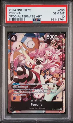 2024 ONE PIECE OP06-WINGS OF THE CAPTAIN ALTERNATE ART #093 PERONA PSA 10 - Image 1