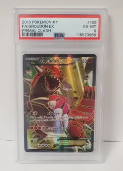 PSA 6 Pokemon Groudon EX (Full Art) 150/160 2015 XY-Primal Clash Holo - Image 1