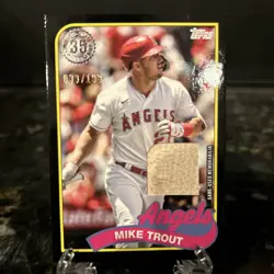 2024 Topps '89 Topps Relics Black Mike Trout GAME USED BAT 033/199 ANGELS - Image 1