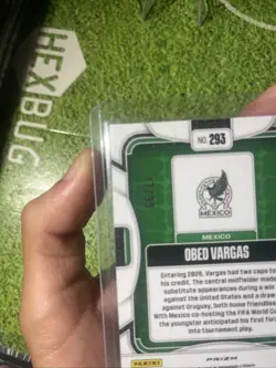 Obed Vargas Panini World Cup Prizm NUMBERED /99 TEAL WAVE PRIZM BRAND NEW 2026 ! - Image 5