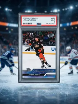 2023 UPPER DECK #468 LEO CARLSSON YOUNG GUNS ROOKIE RC PSA 9 - Image 1