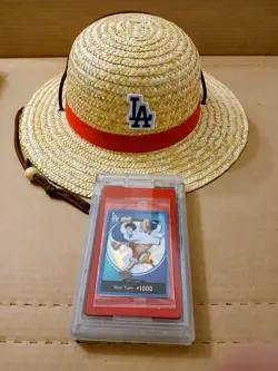 Dodgers One Piece Monkey D. Luffy Promo Card Factory Sealed + Straw Hat 2026 - Image 1
