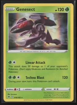 Genesect Holo Rare SWSH04: Vivid Voltage 016/185 NM Pokemon Card - Image 1