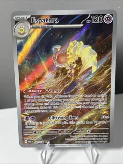 Pokemon TCG Espathra Paradox Rift Holo Card Illustration Rare 197/182 - Image 1