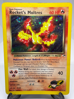 Vintage Pokemon Card Rocket's Moltres Gym Heroes Holographic - Image 1