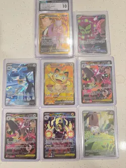 Pokemon TCG 7-Card Graded Lot, Hyper Rare Full Art Holo, Mewtwo ex 240/182 - Image 2