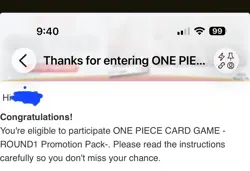 Bandai Namco One Piece Card Game Round1 Promo Pack English 1-Card Pack PRE-SALE - Image 2