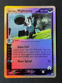 2004 Team Aqua's Mightyena 30/95 Reverse Holo Pokemon Card - Team Magma/Aqua Set - Image 2