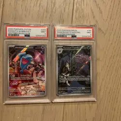 POKEMON DESTINED RIVALS #199 TEAM ROCKET'S WEEZING WOBBUFFET Psa 9 - Image 1
