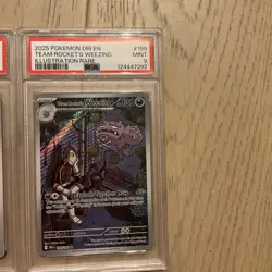 POKEMON DESTINED RIVALS #199 TEAM ROCKET'S WEEZING WOBBUFFET Psa 9 - Image 3