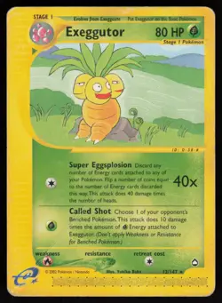 E-Reader Exeggutor (12) 012/147 Aquapolis Pokemon TCG Card creased - Image 1