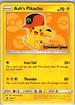 Ash's Pikachu - SM110 Non Holo SM Promos - Pokemon Card - NM - Image 1