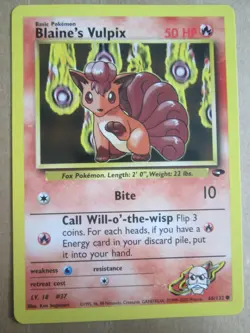 Blaine's Vulpix - 66/132 - Common WOTC TCG—Gym Challenge Pokemon Card - Image 1