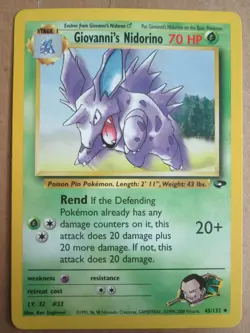Giovanni's Nidorino - 45/132 - Uncommon WOTC TCG—Gym Challenge Pokemon Card - Image 1
